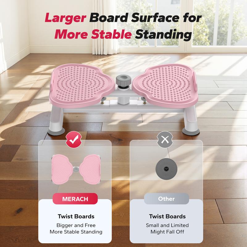 MERACH Waist Twist Machine Slim Waist and Toned Abs Waist Twister Can Stand with Feet Apart Double Non-slip No Noise Use Exercise Equipment Abdominal Roller Workout