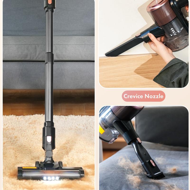 Homeika Cordless Vacuum Cleaner--H320, 28Kpa Powerful Suction, 380W Powerful Brushless Motor, 8-in-1 Lightweight Handheld Vacuum Cleaner, 50-Minute Runtime, Removable Battery, For Pet Hair and Carpets